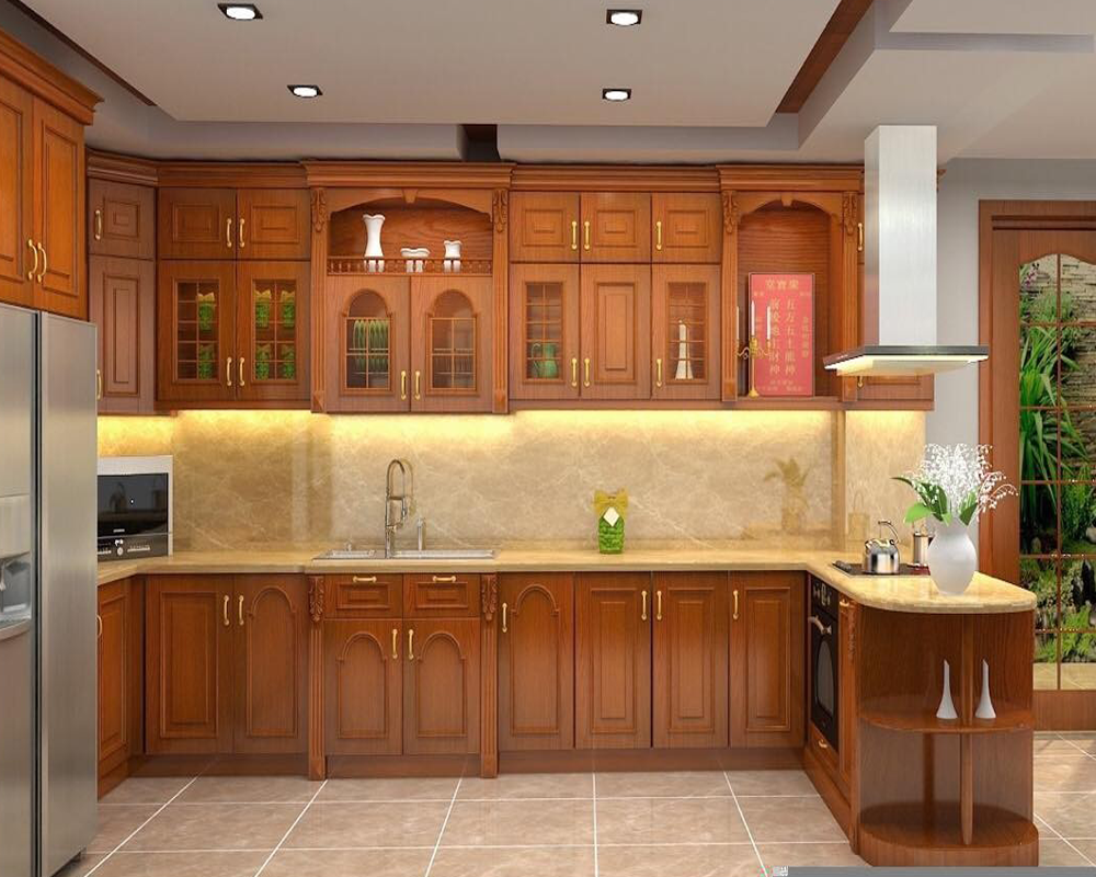Tủ bếp gỗ đỏ