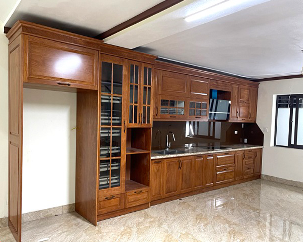 Tủ bếp gỗ đỏ
