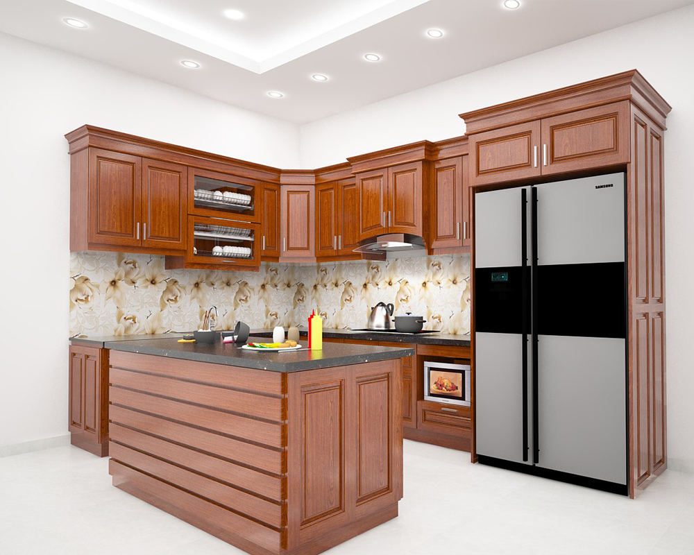 Tủ bếp inox cánh kính