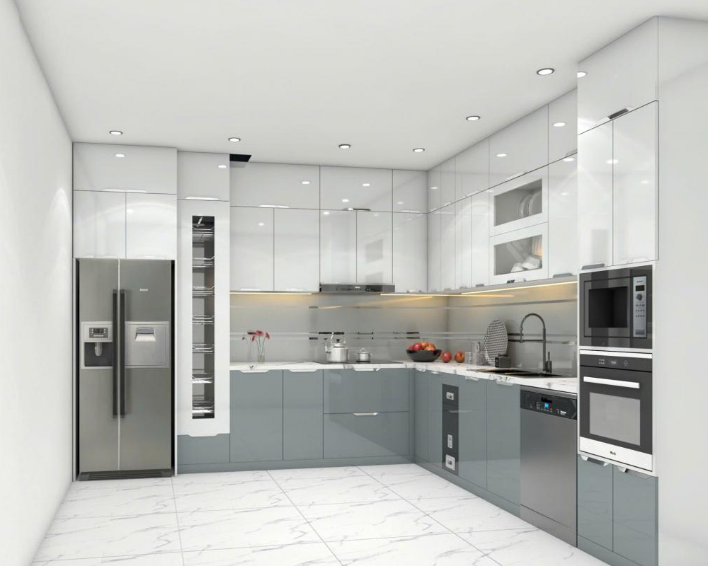 Tủ bếp inox cánh kính